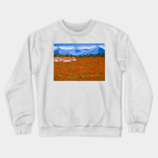 Meadow with red poppies Crewneck Sweatshirt
